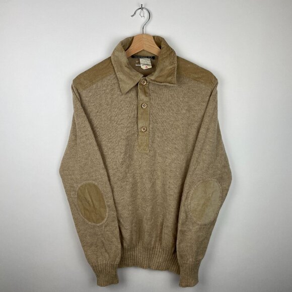 Vintage 90's Givenchy Made in Canada Long Sleeve Wool Polo Sweater - Picture 1 of 5